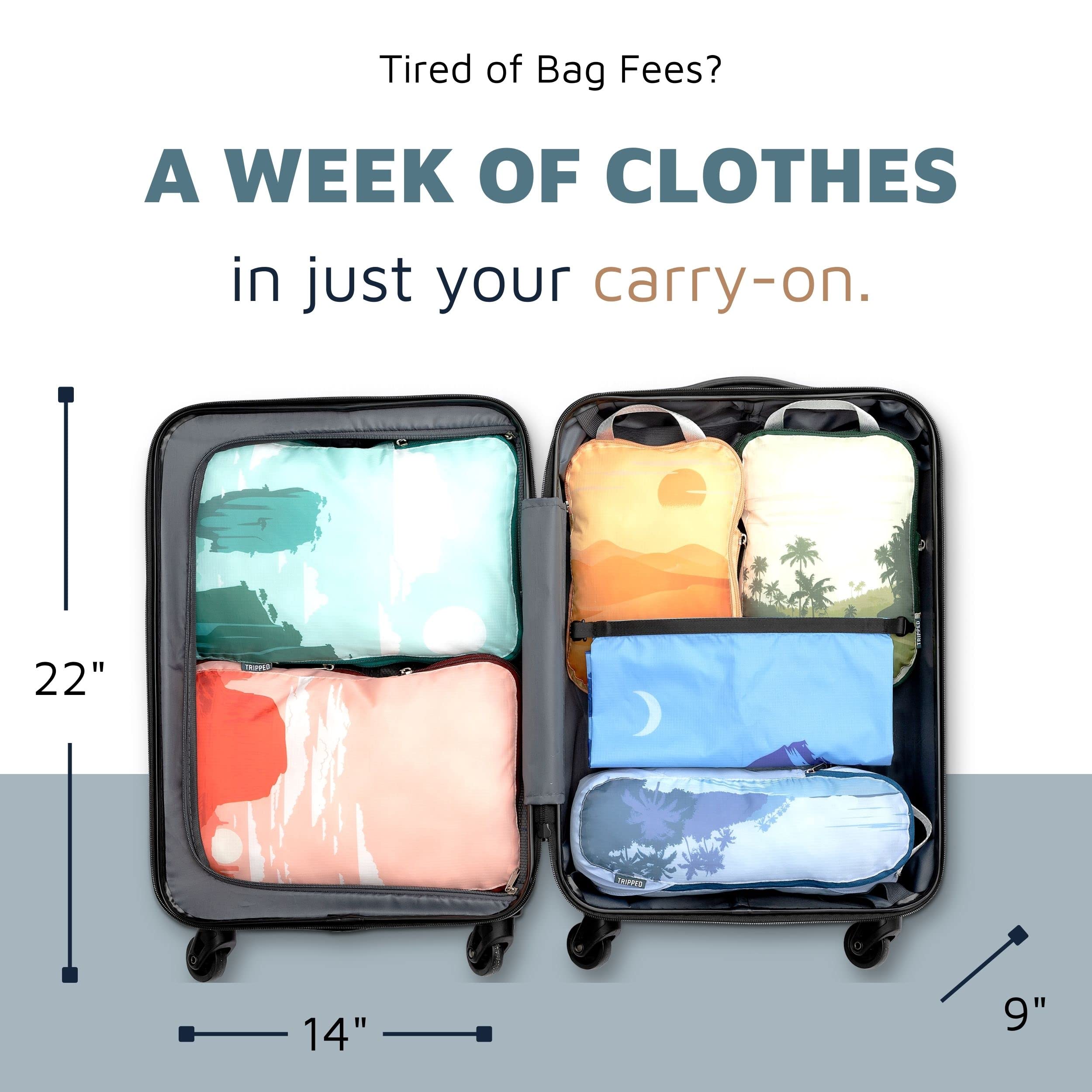 Foto 6 | Juego De 6 Piezas Con Cubos De Embalaje De Compresión Tripped Travel Gear - Venta Internacional.