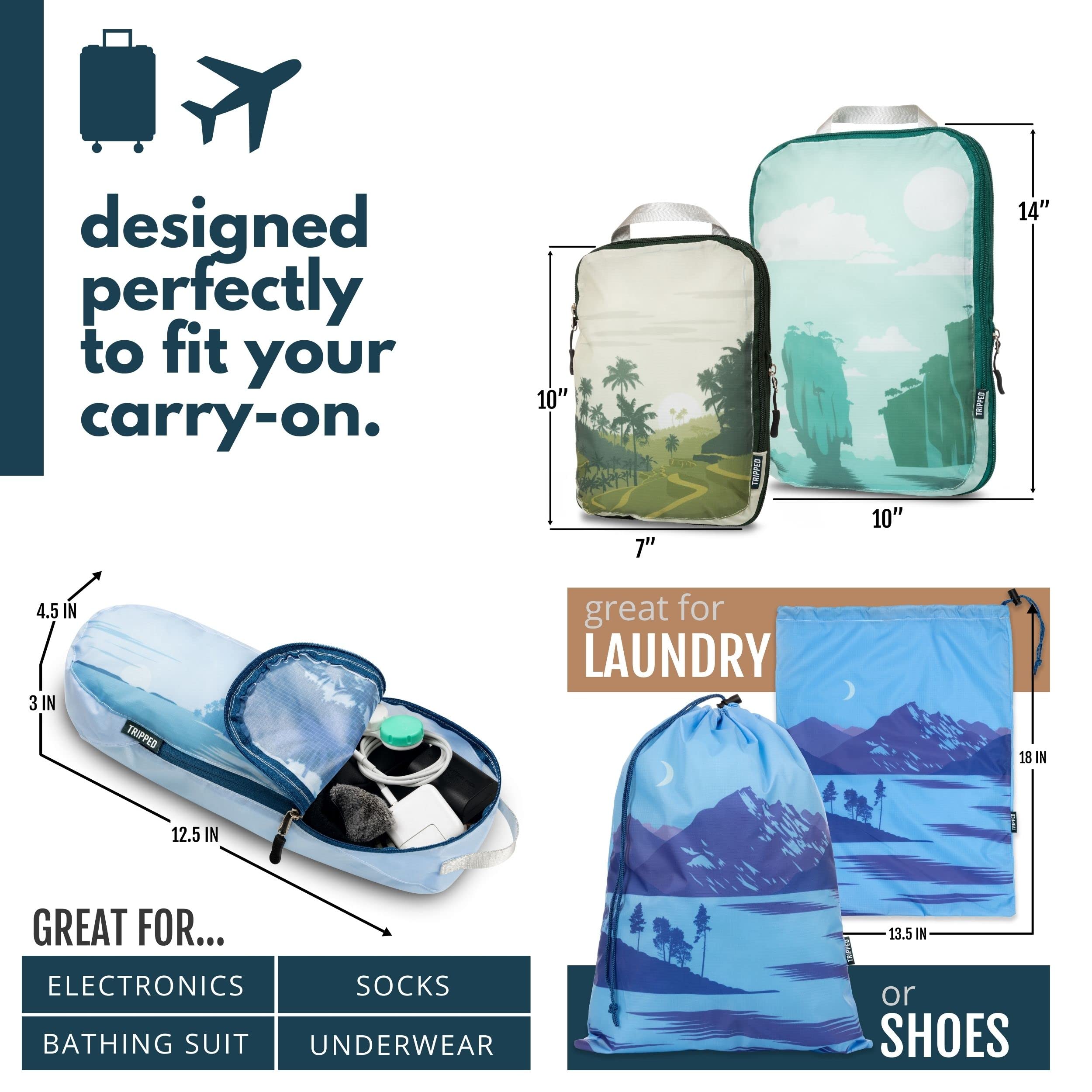 Foto 7 | Juego De 6 Piezas Con Cubos De Embalaje De Compresión Tripped Travel Gear - Venta Internacional.