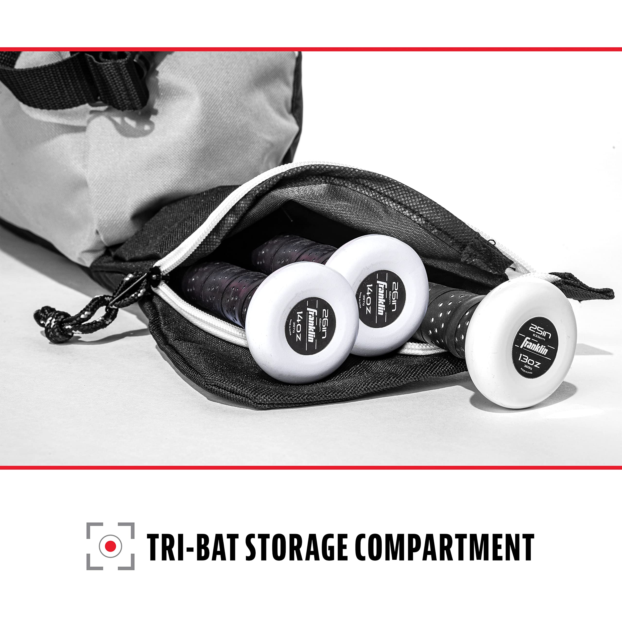 Foto 4 pulgar | Bolsa Para Bates De Béisbol Franklin Sports Youth, Gris, Con Capacidad Para 3 Bates - Venta Internacional.