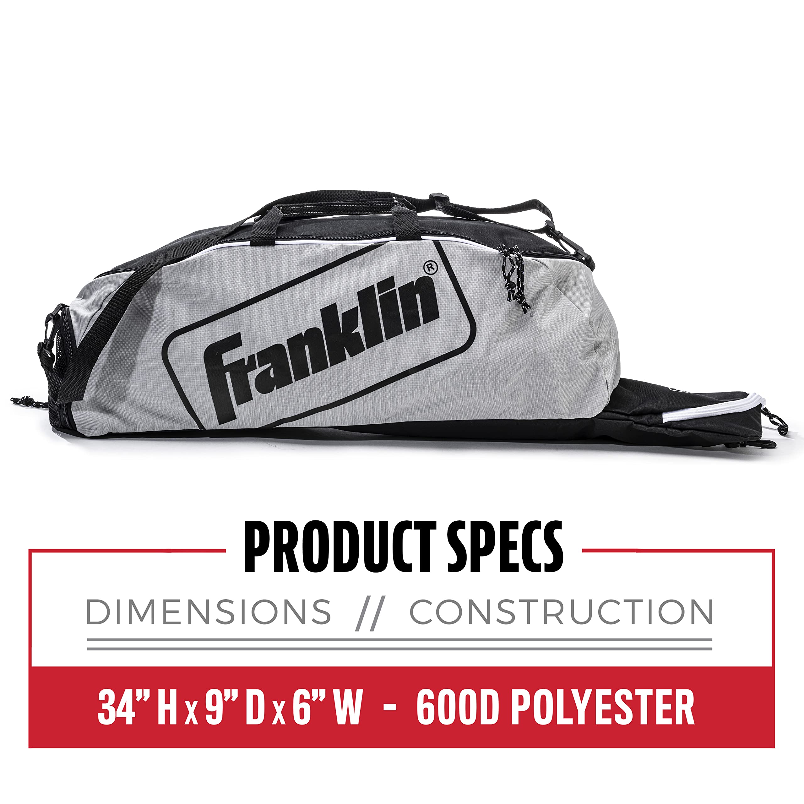 Foto 8 pulgar | Bolsa Para Bates De Béisbol Franklin Sports Youth, Gris, Con Capacidad Para 3 Bates - Venta Internacional.