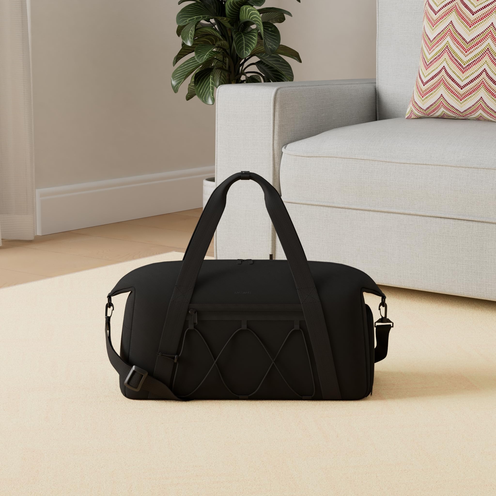 Foto 3 pulgar | Bolsa De Gimnasio Bagsmart Bolsa De Gimnasio Con Compartimento Para Zapatos Negra - Venta Internacional.