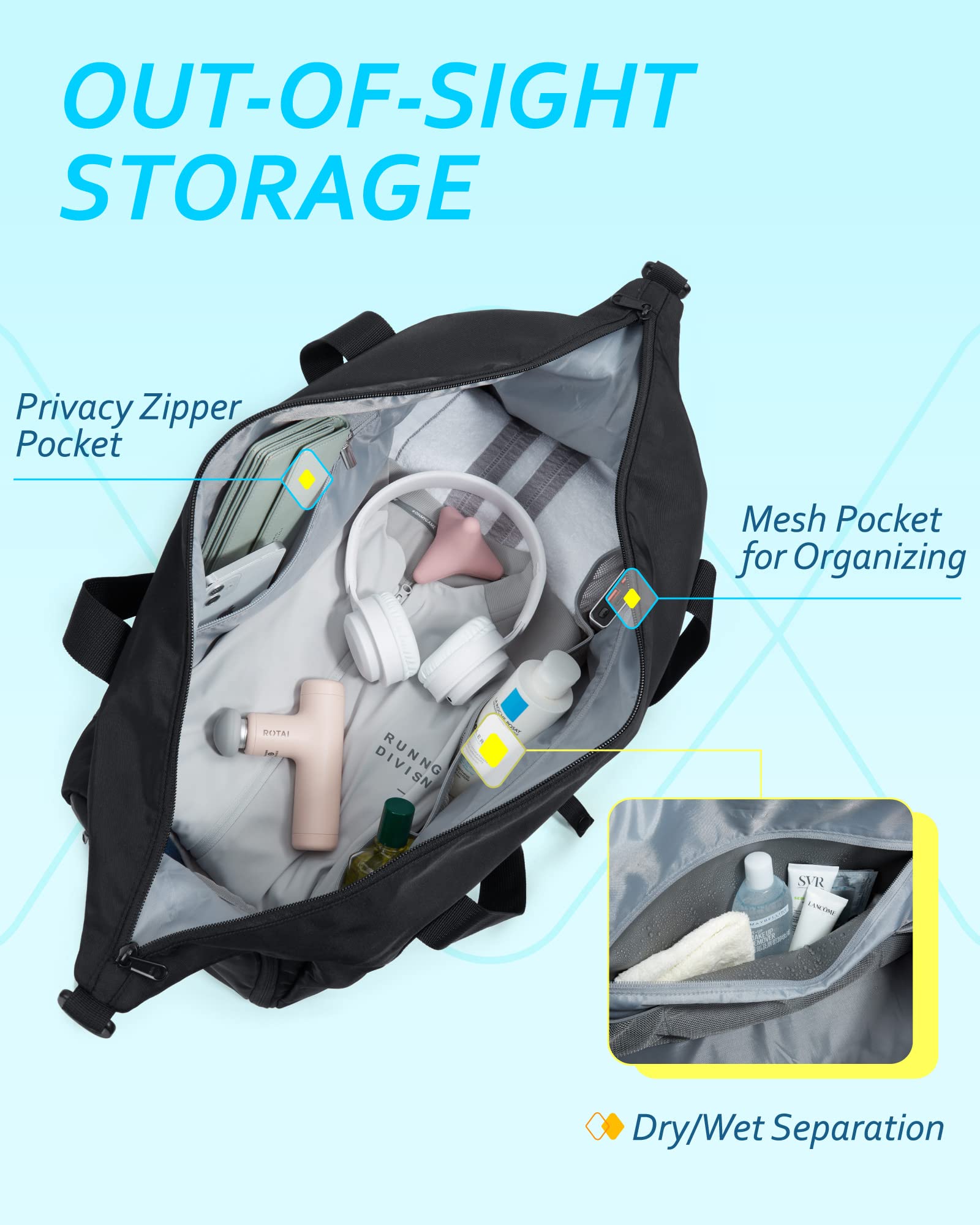 Foto 4 pulgar | Bolsa De Gimnasio Bagsmart Con Compartimento Para Zapatos, Resistente Al Agua, Rosa - Venta Internacional.