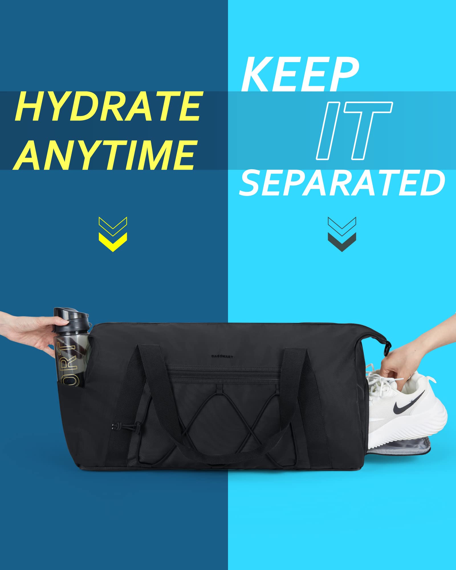 Foto 5 pulgar | Bolsa De Gimnasio Bagsmart Con Compartimento Para Zapatos, Resistente Al Agua, Rosa - Venta Internacional.