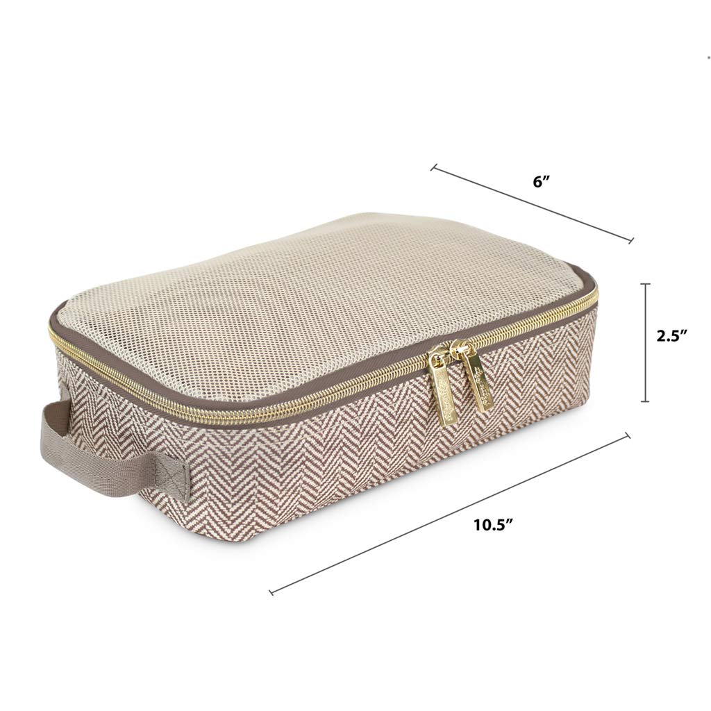 Foto 3 pulgar | Pack De 3 Unidades Itzy Ritzy De Packing Cubes Con Tapa De Malla Y Asa, Color Topo - Venta Internacional.