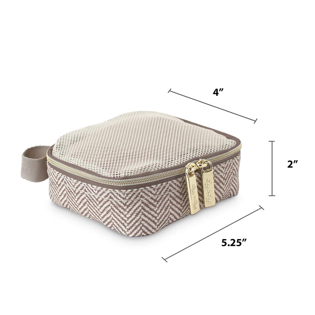 Foto 5 pulgar | Pack De 3 Unidades Itzy Ritzy De Packing Cubes Con Tapa De Malla Y Asa, Color Topo - Venta Internacional.