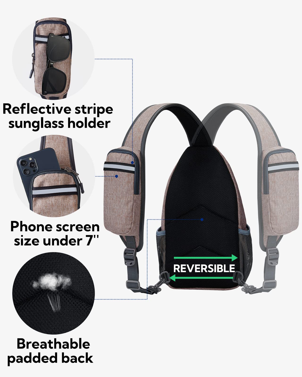 Foto 5 | Mochila Bandolera Waterfly, Bolsa De Viaje Y Senderismo, Lino - Venta Internacional.