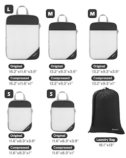 Foto 3 | Cubos De Compresión Gonex 1l+2m+2s Con Bolsa De Lavandería Negra - Venta Internacional.