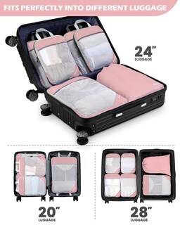 Foto 7 | Cubos De Compresión Gonex 1l+2m+2s Con Bolsa De Lavandería Rosa - Venta Internacional.