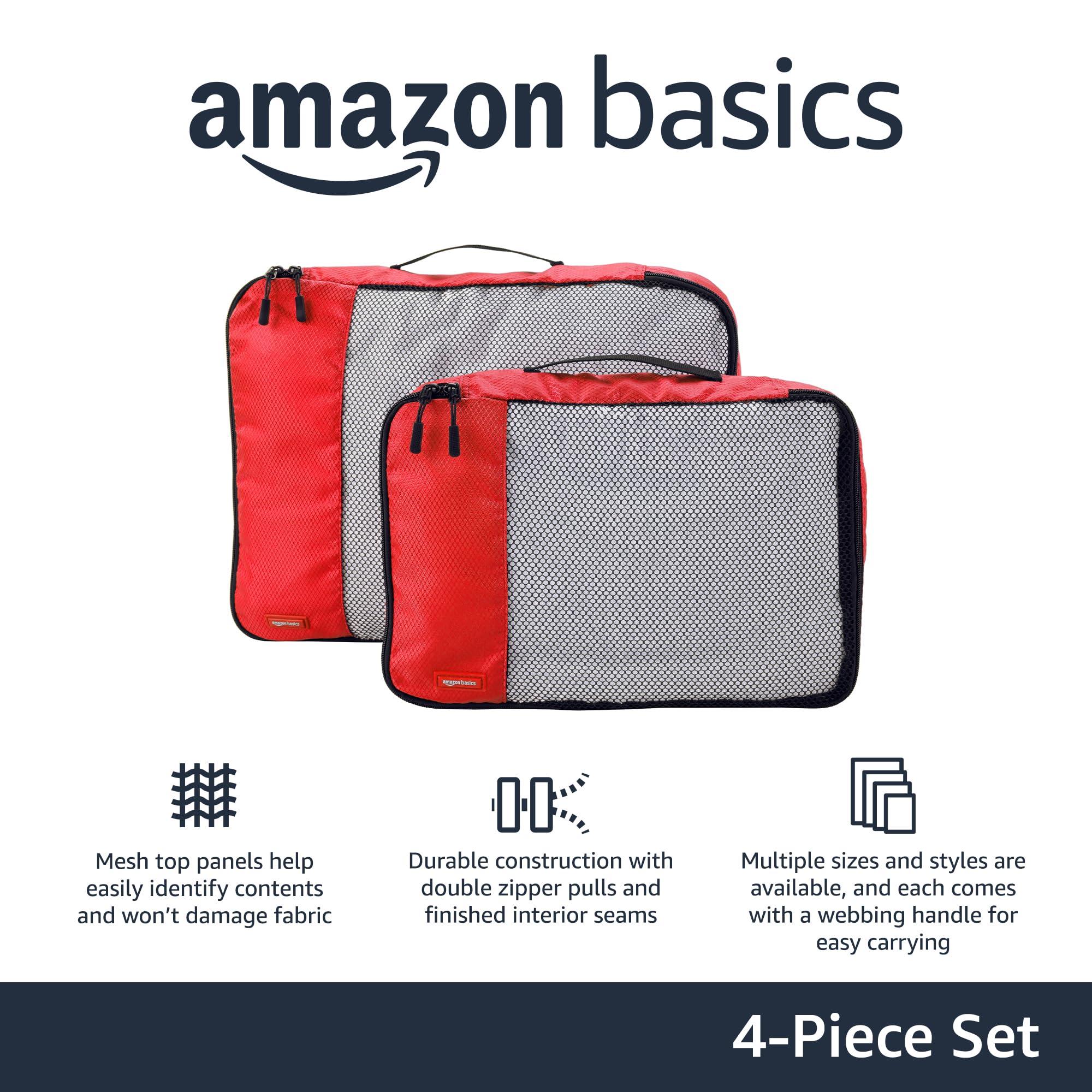 Foto 3 pulgar | Juego De Cubos Organizadores De Viajes Para Empacar Amazon Basics, 4 Piezas - Venta Internacional.