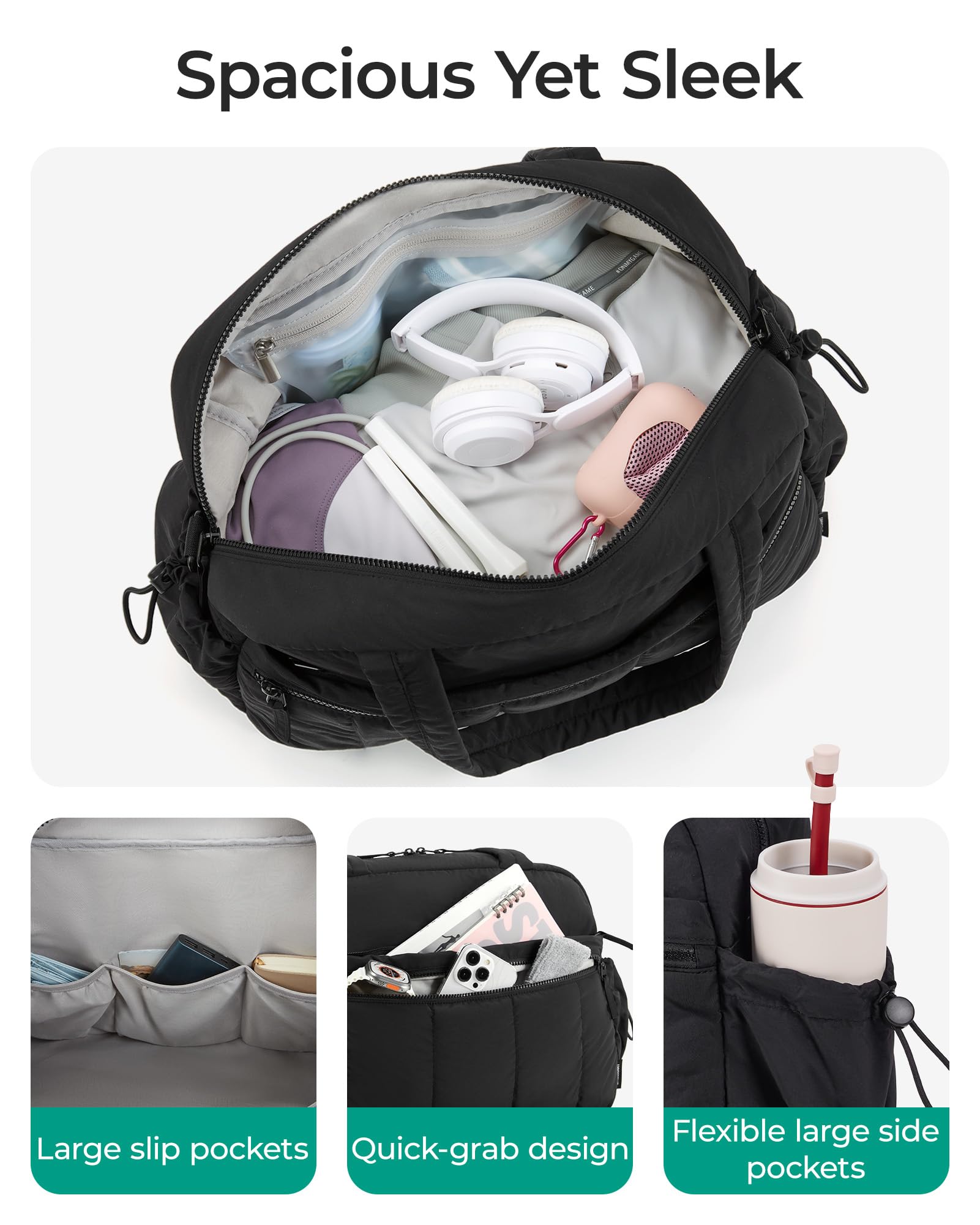 Foto 4 pulgar | Bolsa De Viaje Bagsmart Para Viajes O Gimnasio Para Mujer, Color Negro - Venta Internacional.