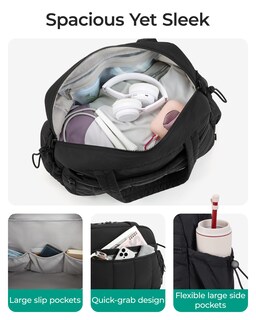 Foto 3 | Bolsa De Viaje Bagsmart Para Viajes O Gimnasio Para Mujer, Color Negro - Venta Internacional.