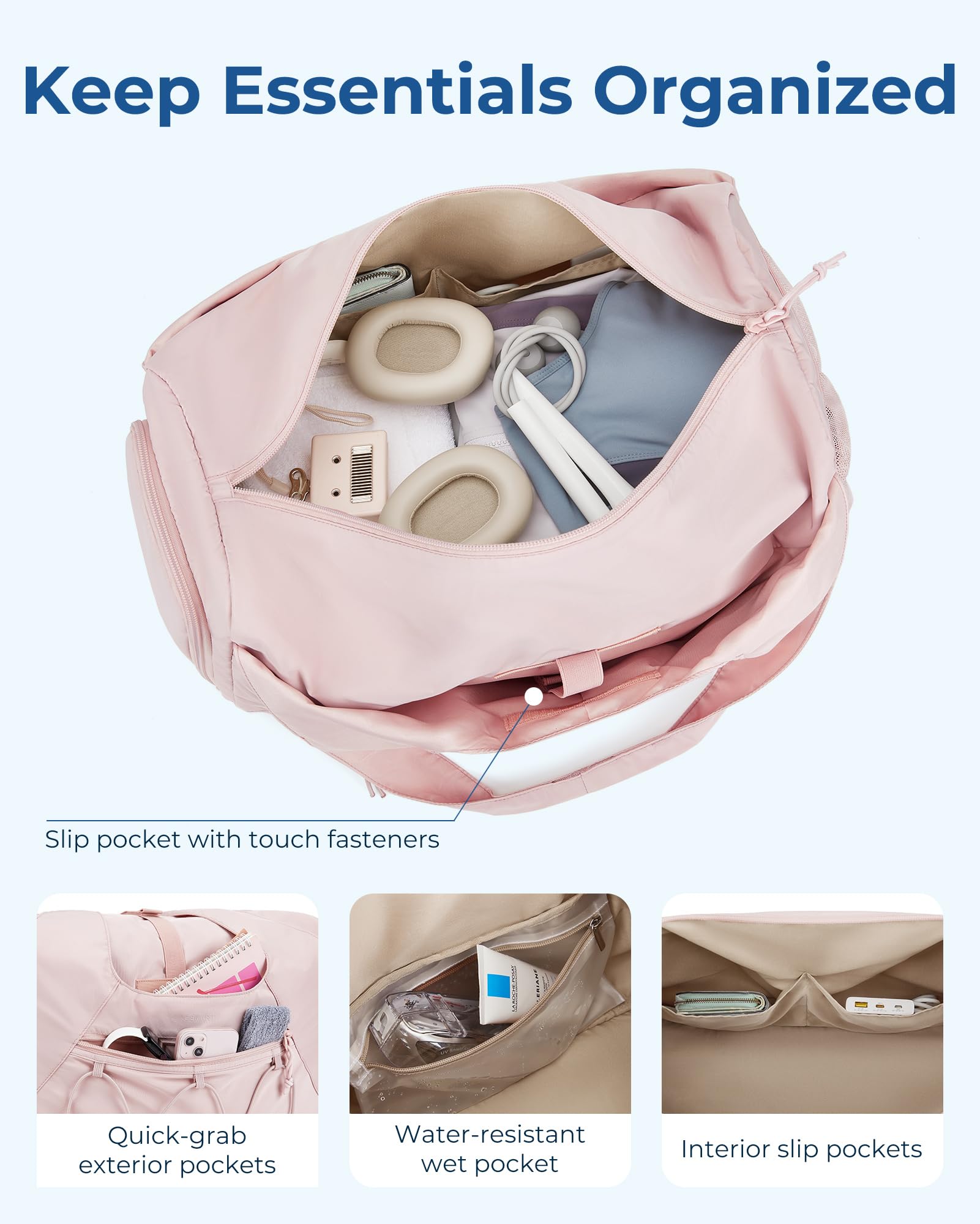 Foto 3 | Bolsa Deportiva Bagsmart Para Mujer, Ligera, Color Negro - Venta Internacional.