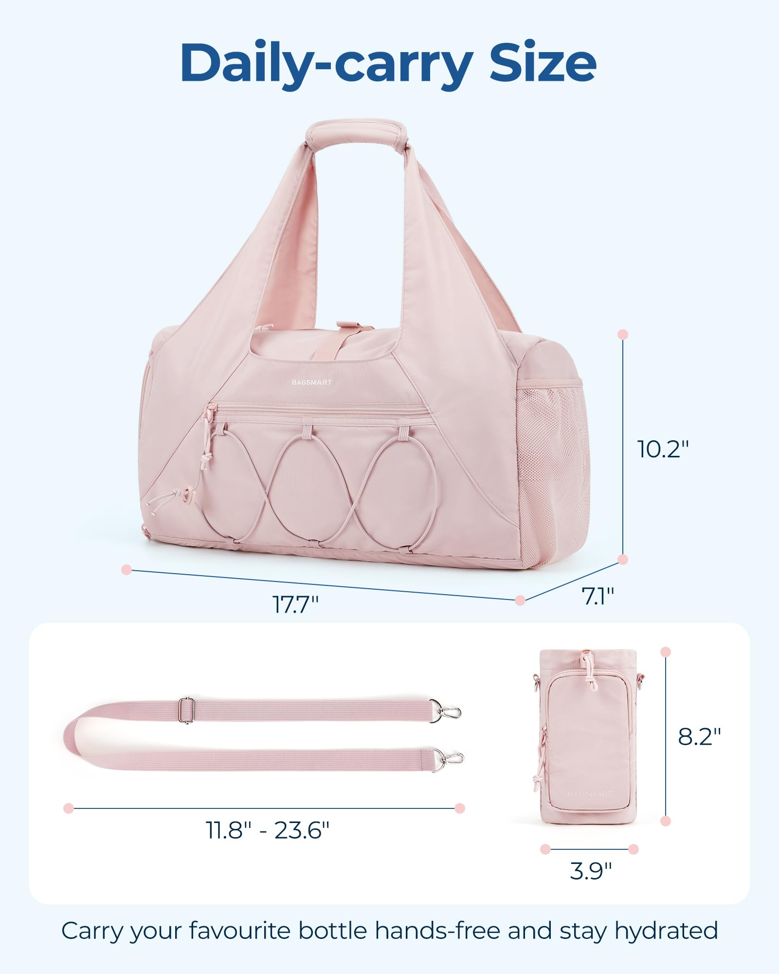 Foto 6 pulgar | Bolsa Deportiva Bagsmart Para Mujer, Ligera, Color Negro - Venta Internacional.