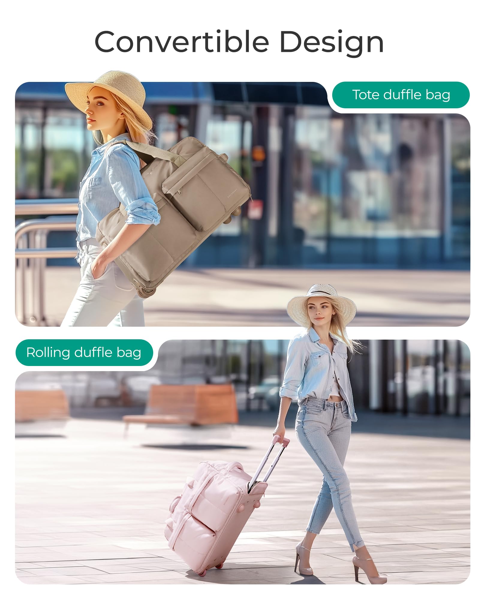 Foto 5 pulgar | Bolsa De Viaje Bagsmart Rolling Con Ruedas 55l Negra - Venta Internacional.