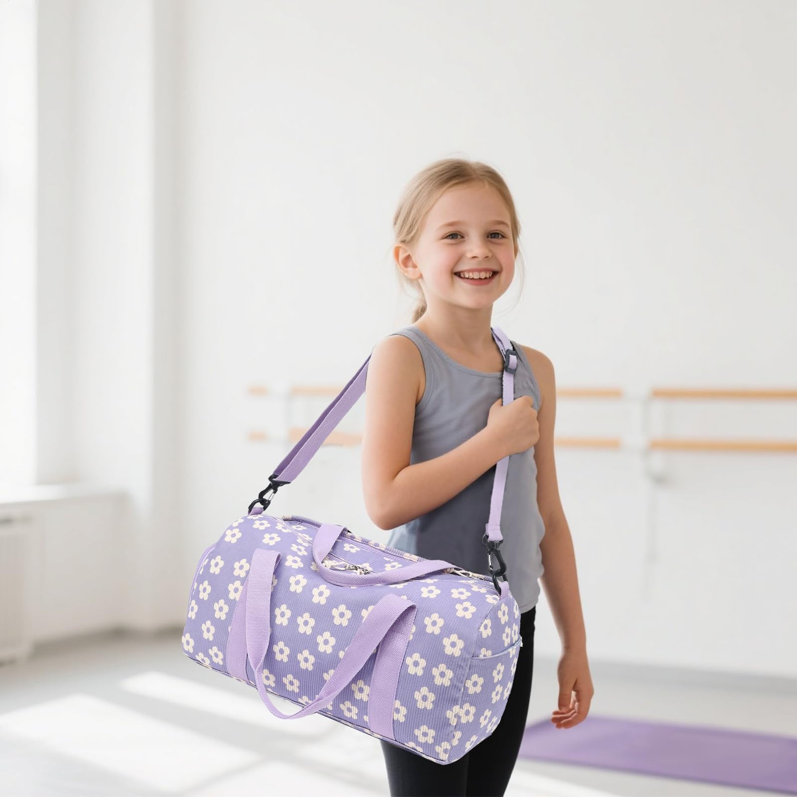 Foto 5 pulgar | Bolsa De Lona Bluboon Para Niñas Y Niños, Bonita Para Gimnasio, Con Compartimento Para Zapatos - Venta Internacional.