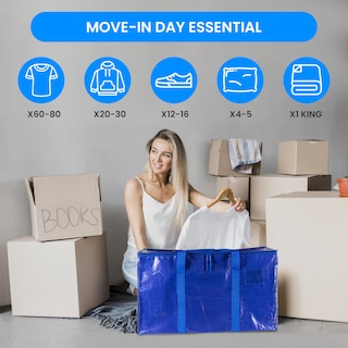 Foto 6 | Bolsas De Mudanza Simple Deluxe Paquete De 10 Unidades Extra Grandes Azules - Venta Internacional.