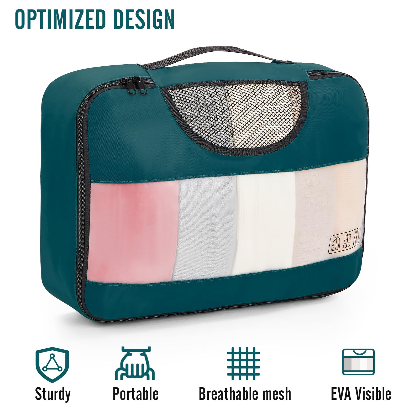 Foto 4 | Juego De 8 Unidades Packing Cubes Veken Para Maletas Y Organizadores De Bolsas De Viaje - Venta Internacional.