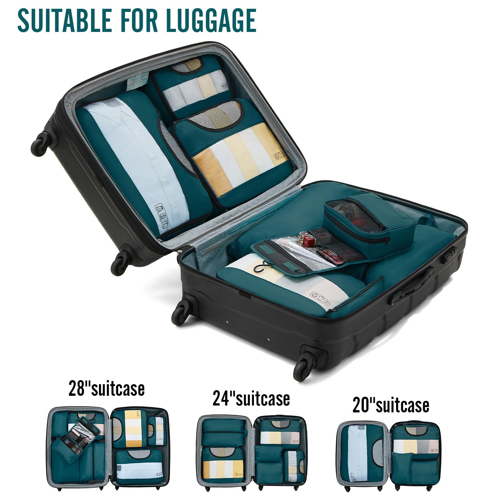 Foto 6 | Juego De 8 Unidades Packing Cubes Veken Para Maletas Y Organizadores De Bolsas De Viaje - Venta Internacional.