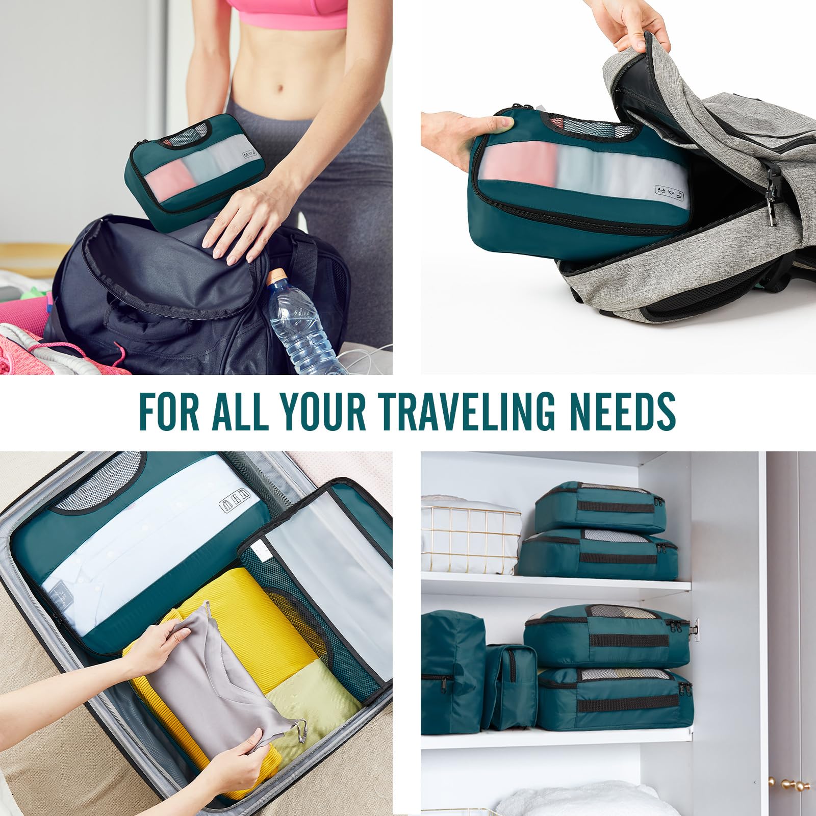 Foto 7 | Juego De 8 Unidades Packing Cubes Veken Para Maletas Y Organizadores De Bolsas De Viaje - Venta Internacional.
