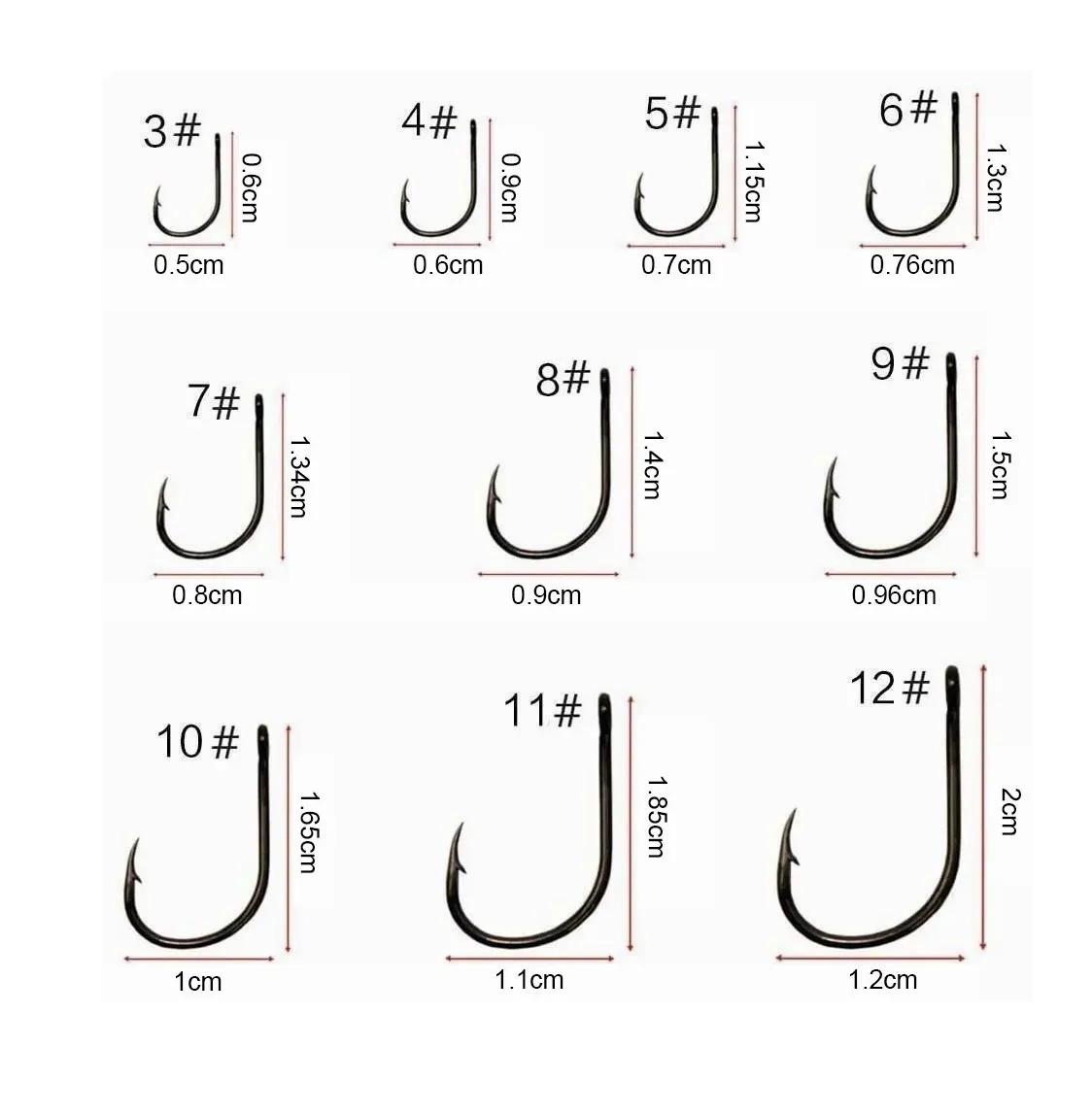 Foto 3 pulgar | Kit de Anzuelos para Pesca 3-12# con Caja Eo Safe Imports Esi-3243 1000 Piezas