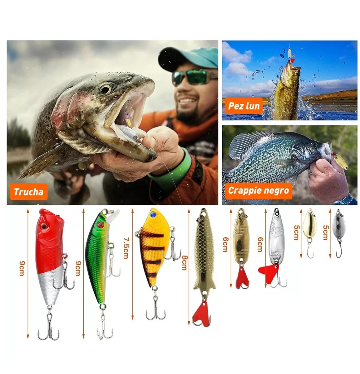 Foto 3 pulgar | Señuelos de Pesca BELUG Kit de Señuelos con una Caja 78 PZAS