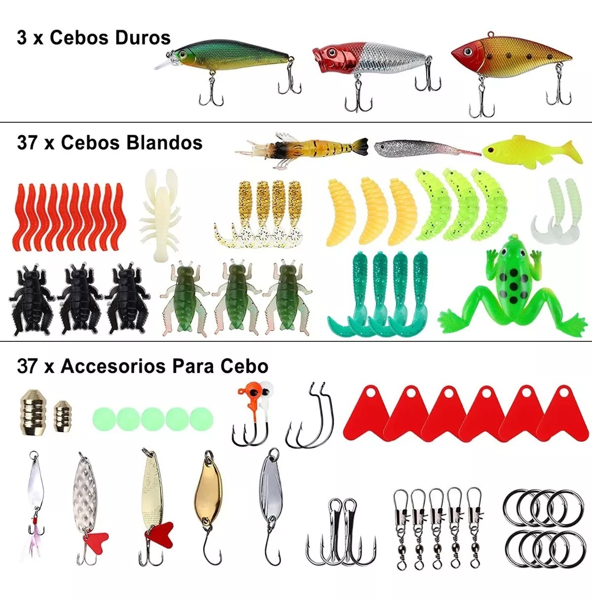 Foto 3 pulgar | 78 Piezas Señuelos de Pesca de Señuelos Belug con Caja Multicolor