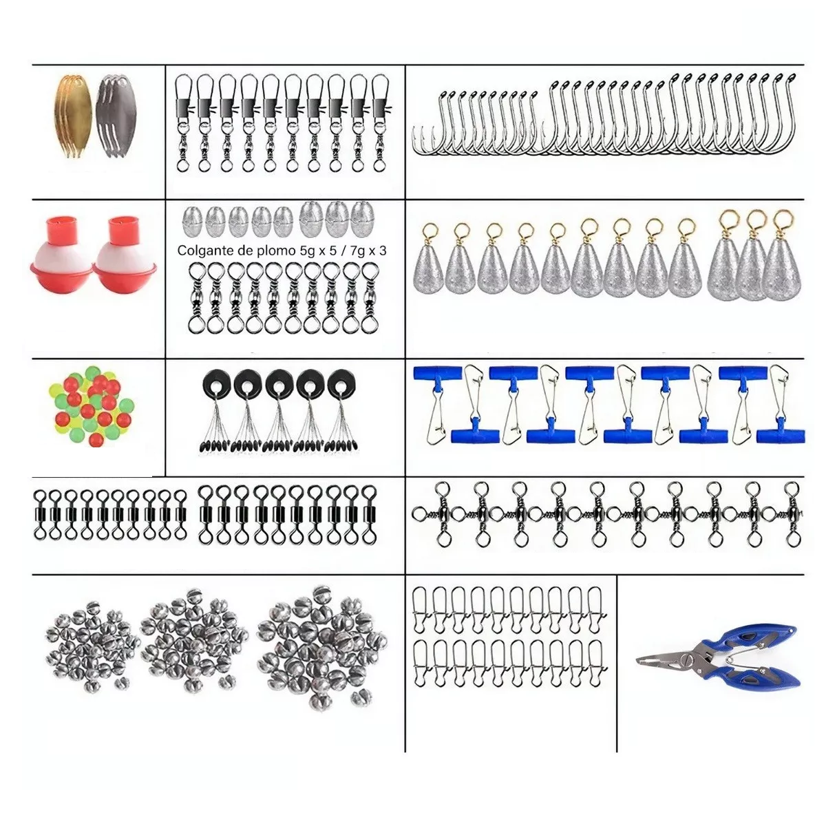Foto 1 | Kit de Accesorios de Anzuelos 255 Piezas Seo Safe Importsesi-8910 Multicolor