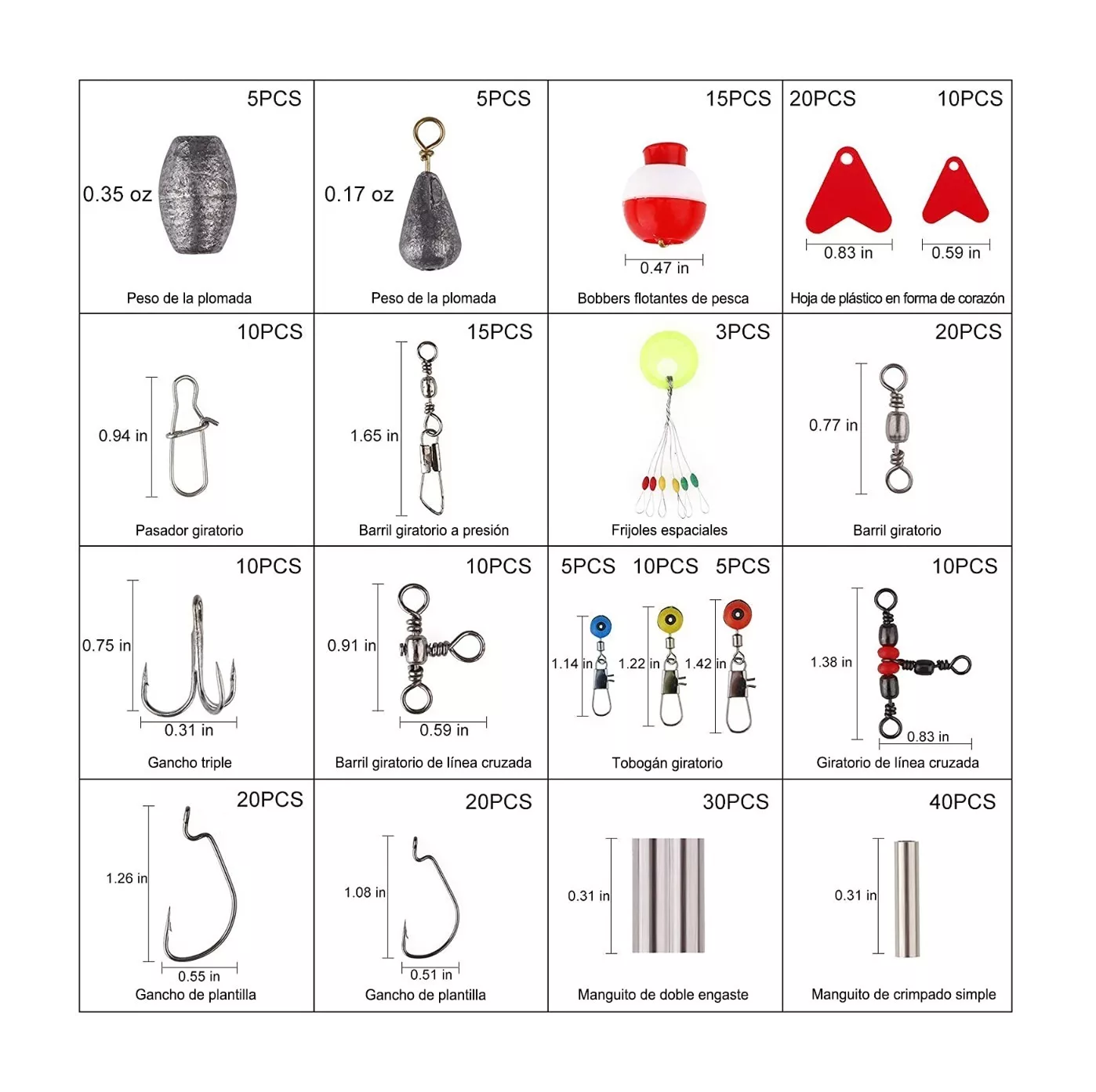 Foto 5 | Kit de Accesorios para Pesca Lab.G con Caja Negro 264 Piezas