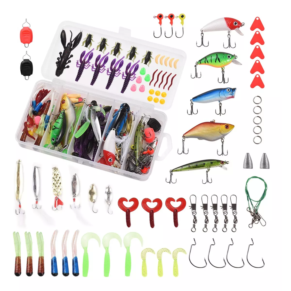 Kit de Señuelos de Pesca Caja de Aparejos 88 Piezas Eo Safe Imports Esi-14486 Multicolor