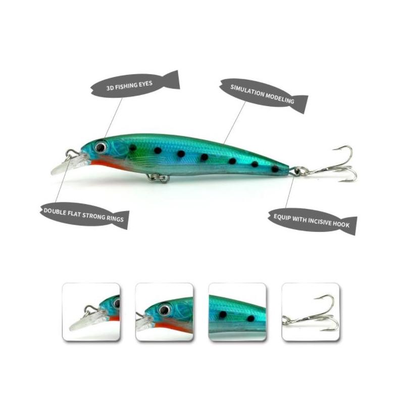 Foto 4 pulgar | Paquete De 10 Señuelos De Pesca Rapala Para Corvina Y Lenguado, 11 Cm, 13,5 G - Venta Internacional.