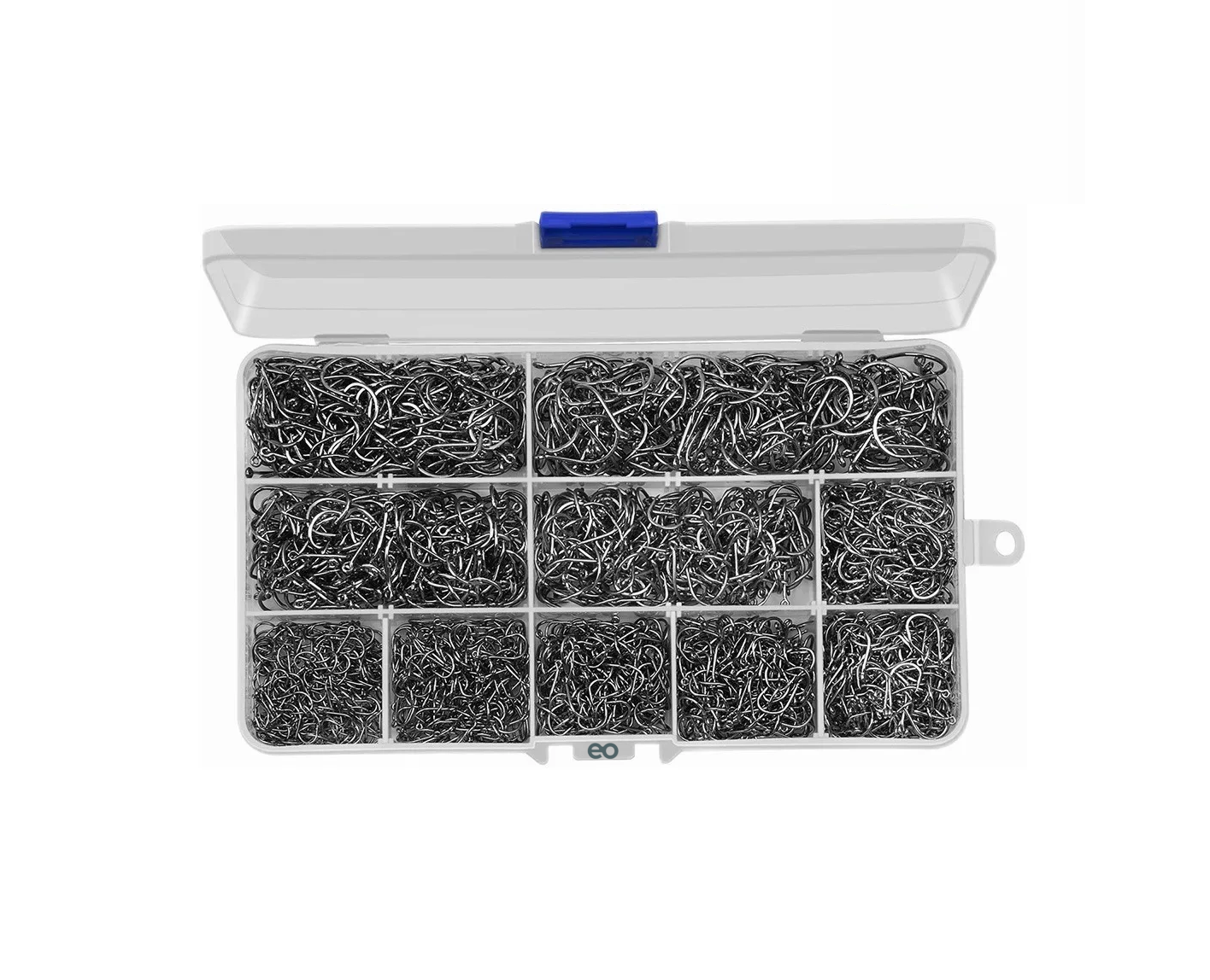 Language Kit 1000 Piezas De Anzuelos Pesca 3-12# Con Caja Eo Safe Imports Esi-3243-1 Plata