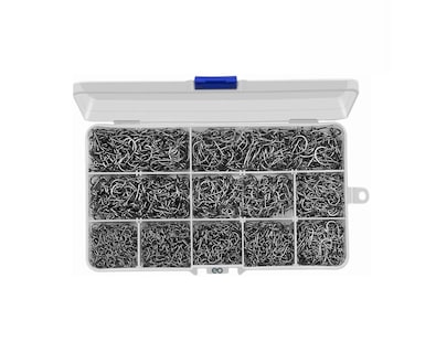 Foto 1 | Language Kit 1000 Piezas De Anzuelos Pesca 3-12# Con Caja Eo Safe Imports Esi-3243-1 Plata