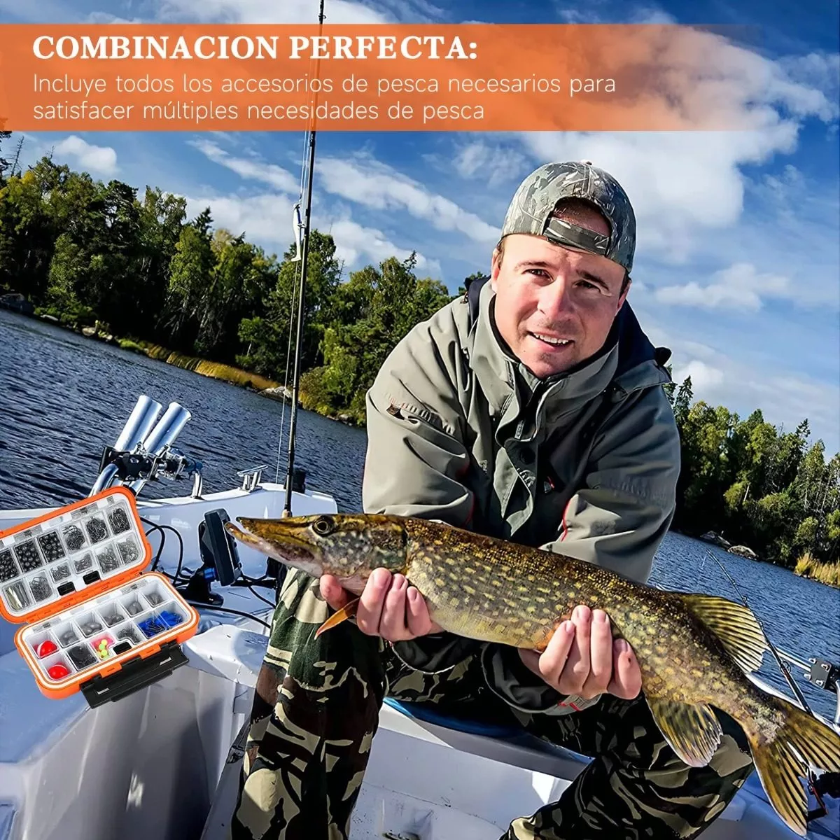 Foto 4 pulgar | Kit De Accesorios De Anzuelos Pesca Señuelo Caja 255 Pza Seo Safe Importsesi-8910 Multicolor