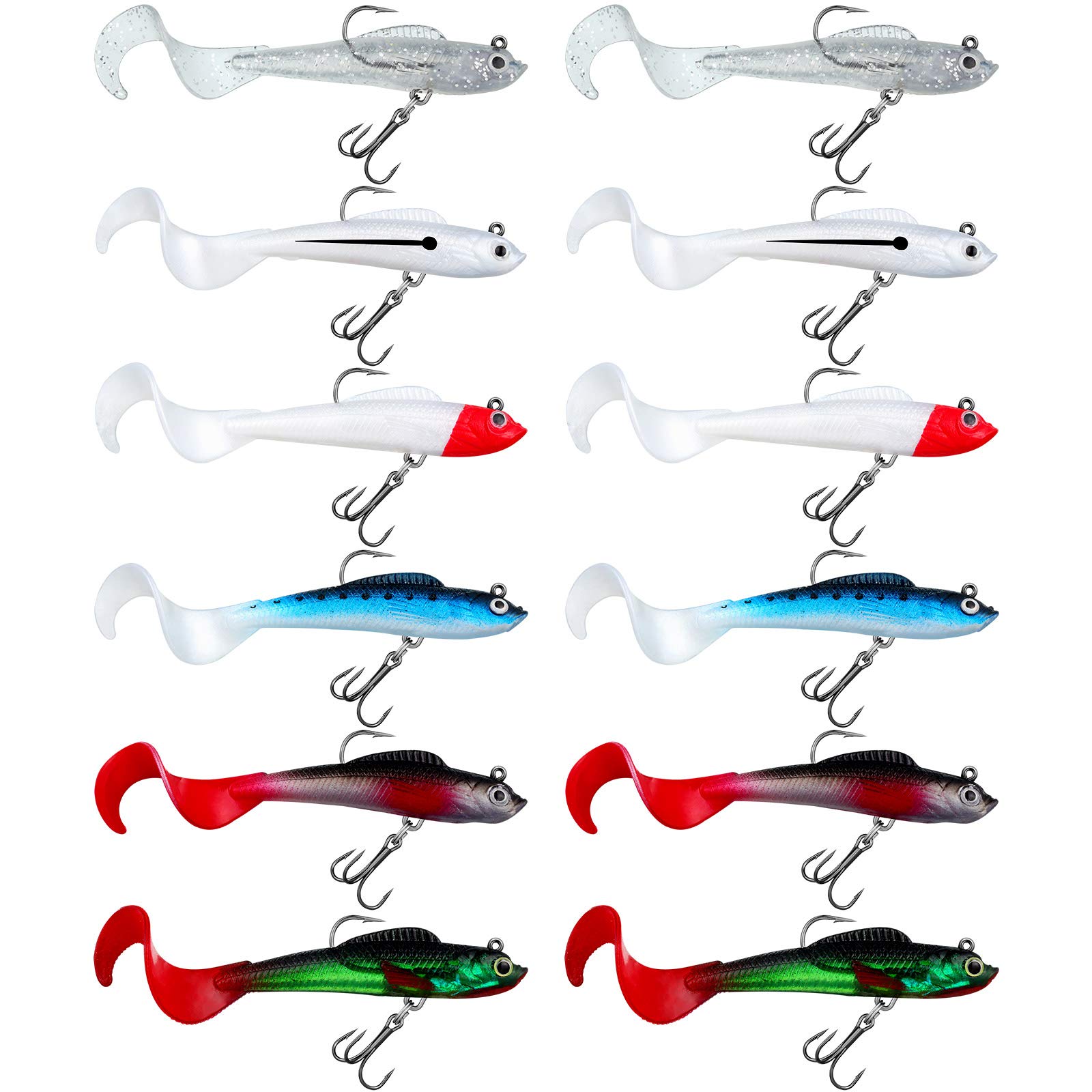 Foto 2 pulgar | Señuelos De Pesca Skylety De Plástico Blando Para Lubina, 12 Piezas - Venta Internacional.