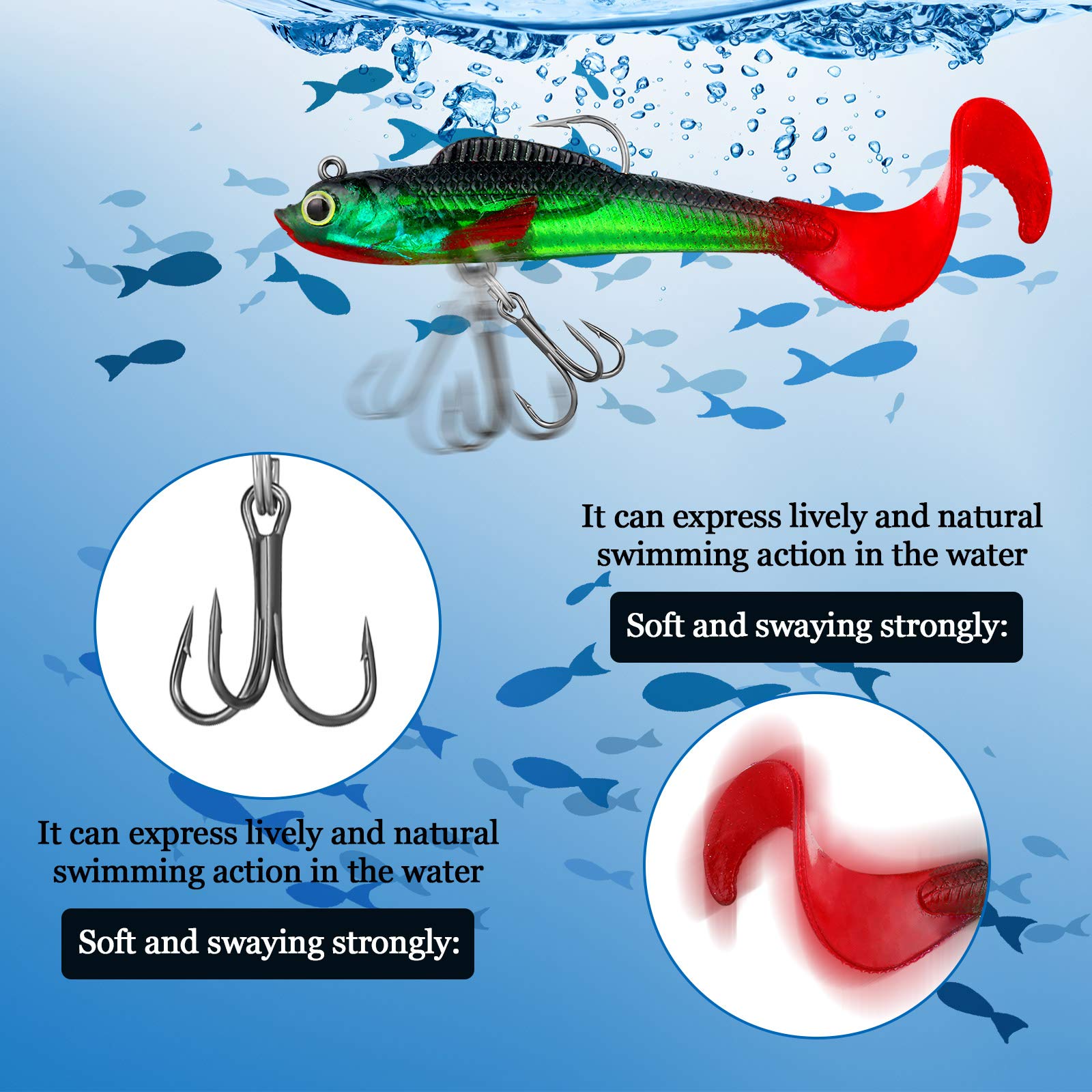 Foto 5 pulgar | Señuelos De Pesca Skylety De Plástico Blando Para Lubina, 12 Piezas - Venta Internacional.