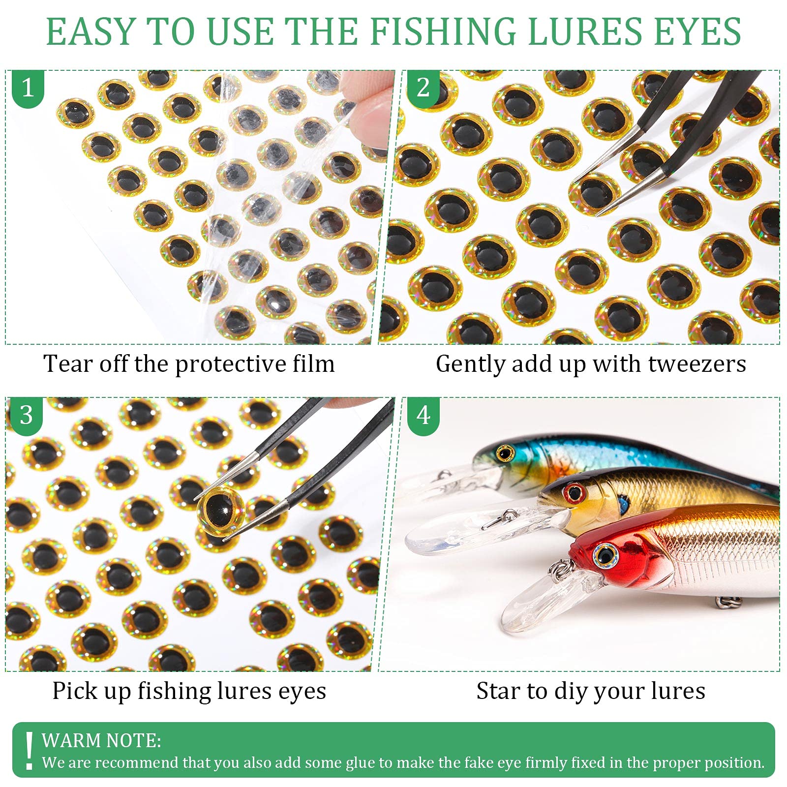 Foto 4 pulgar | Fishing Lure Eyes Skylety 600 Piezas Con Pinzas Para Cebo Hecho A Mano - Venta Internacional.