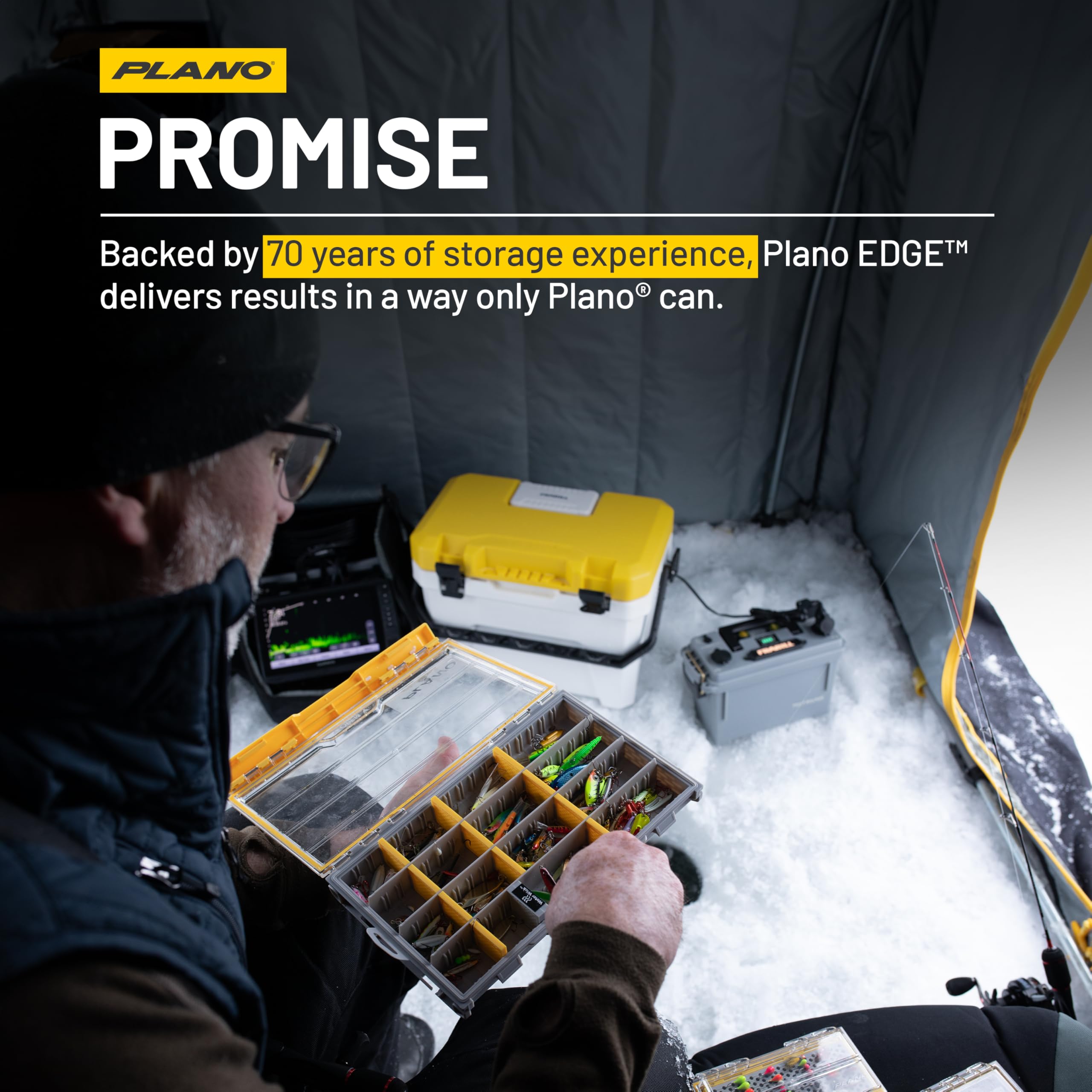 Foto 6 | Caja De Almacenamiento Tackle Plano Edge 3700 Con Gancho, Impermeable, Transparente Y Amarillo/ - Venta Internacional.