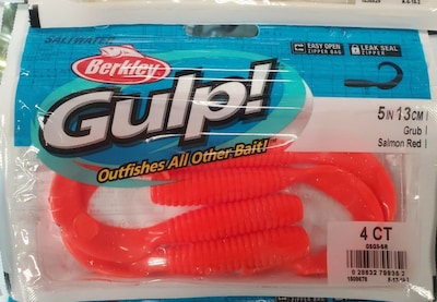 Foto 2 | Cebo De Pesca Suave Berkley Gulp! ¡grub Salmon Red 4 Para Saltwa! - Venta Internacional.