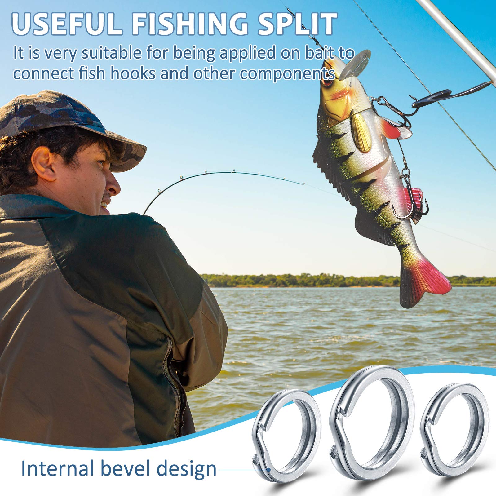 Foto 7 pulgar | Herramientas Para Aparejos De Pesca Skylety 200 Anillos De Pesca Divididos, 100 Anzuelos Triples - Venta Internacional.