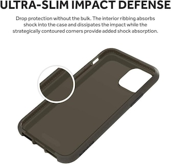 Foto 2 | Funda Griffin Survivor Clear color Negro para iPhone 11 Pro