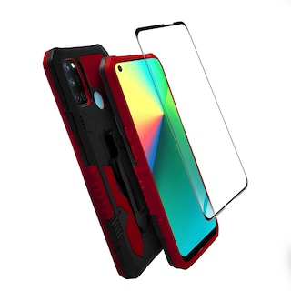 Foto 2 | Funda para Realme 7i con Cristal 5D Hardy Clip color Rojo