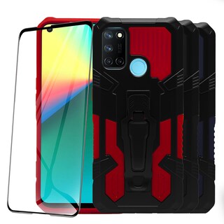 Foto 3 | Funda para Realme 7i con Cristal 5D Hardy Clip color Rojo