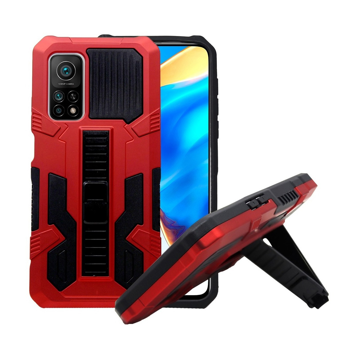 Foto 2 pulgar | Funda para Xiaomi Mi 10t M2007j3sy con Cristal 5D Apolo color Rojo