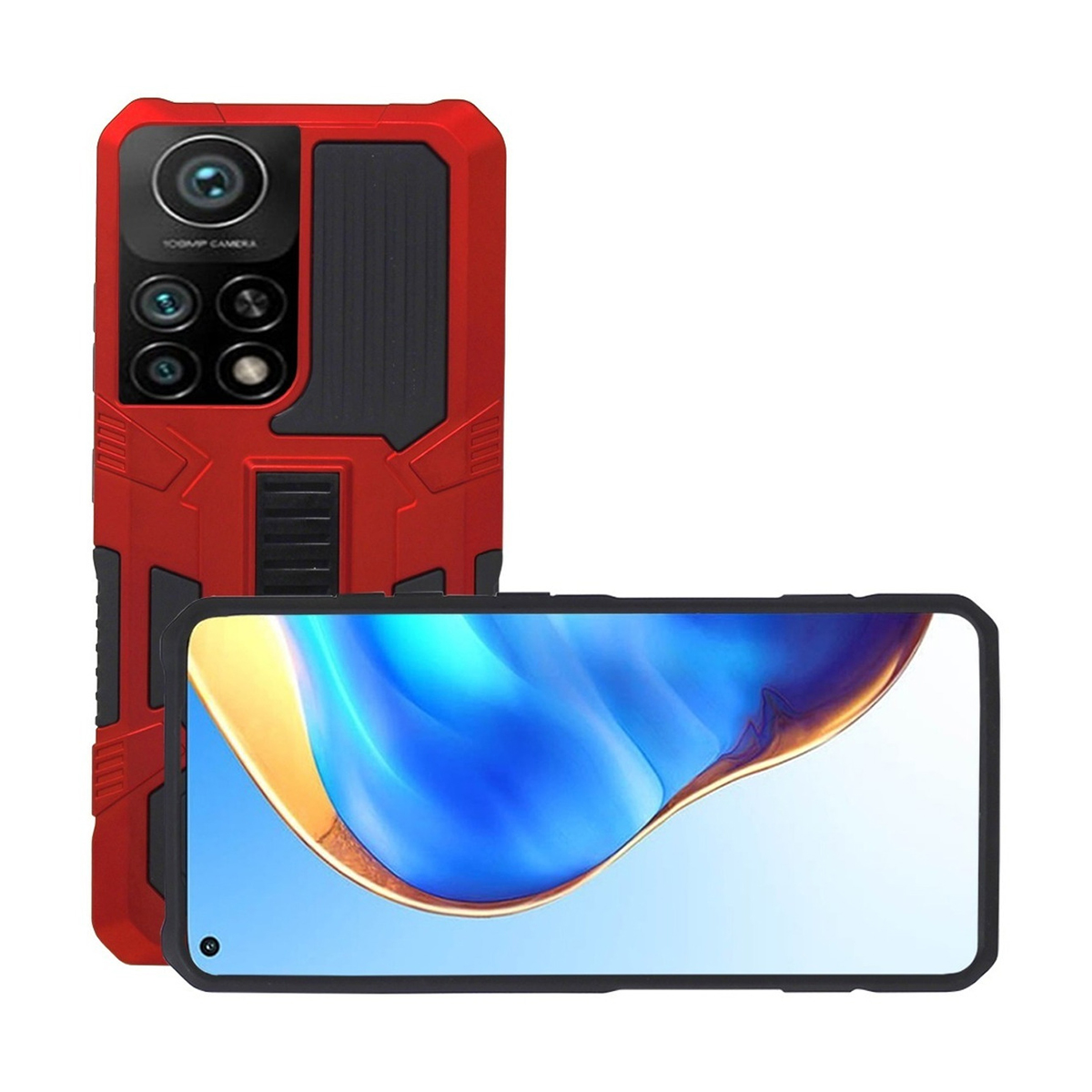 Foto 3 pulgar | Funda para Xiaomi Mi 10t M2007j3sy con Cristal 5D Apolo color Rojo