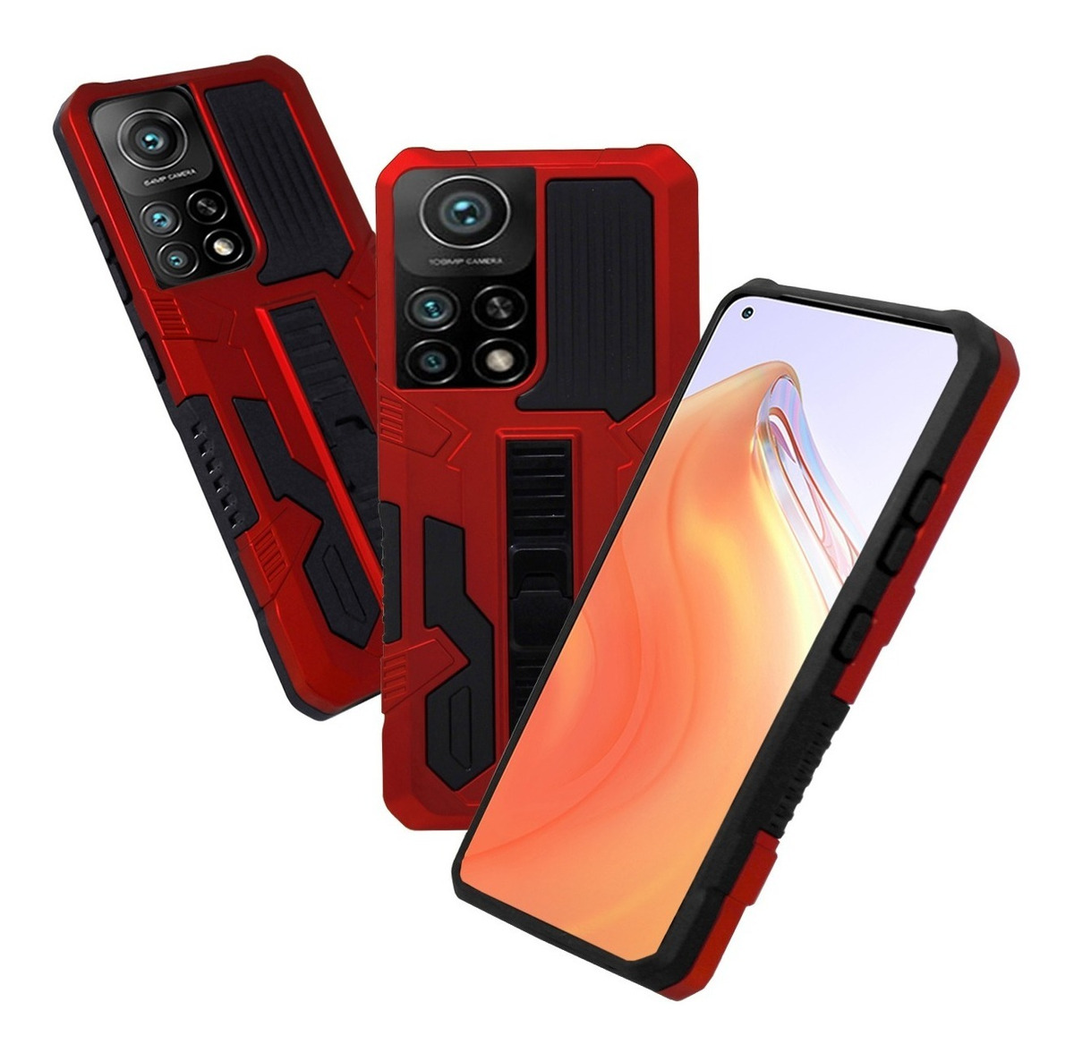 Foto 4 pulgar | Funda para Xiaomi Mi 10t M2007j3sy con Cristal 5D Apolo color Rojo