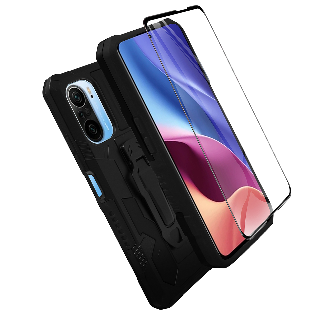 Foto 3 pulgar | Funda State22 para Xiaomi Redmi K40/ K40 Pro/ Mi 11i con Cristal 5d Hardy Clip color Negro