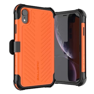 Foto 1 | Funda Ballistic Tj Maxx para Iphone Xr color Anaranjado con Protector de Uso Rudo/ Clip/ Mica