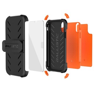 Foto 2 | Funda Ballistic Tj Maxx para Iphone Xr color Anaranjado con Protector de Uso Rudo/ Clip/ Mica