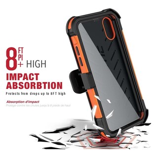 Foto 3 | Funda Ballistic Tj Maxx para Iphone Xr color Anaranjado con Protector de Uso Rudo/ Clip/ Mica