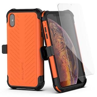 Foto 1 | Funda Ballistic Tj Maxx para iPhone XS Max Protector Uso Rudo con Clip y Mica color Anaranjado